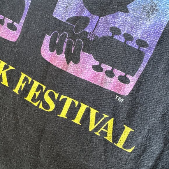 Woodstock Festival Vintage 90s T Shirt Mens XL EM Great Entertainment Black Crow - Picture 10 of 11